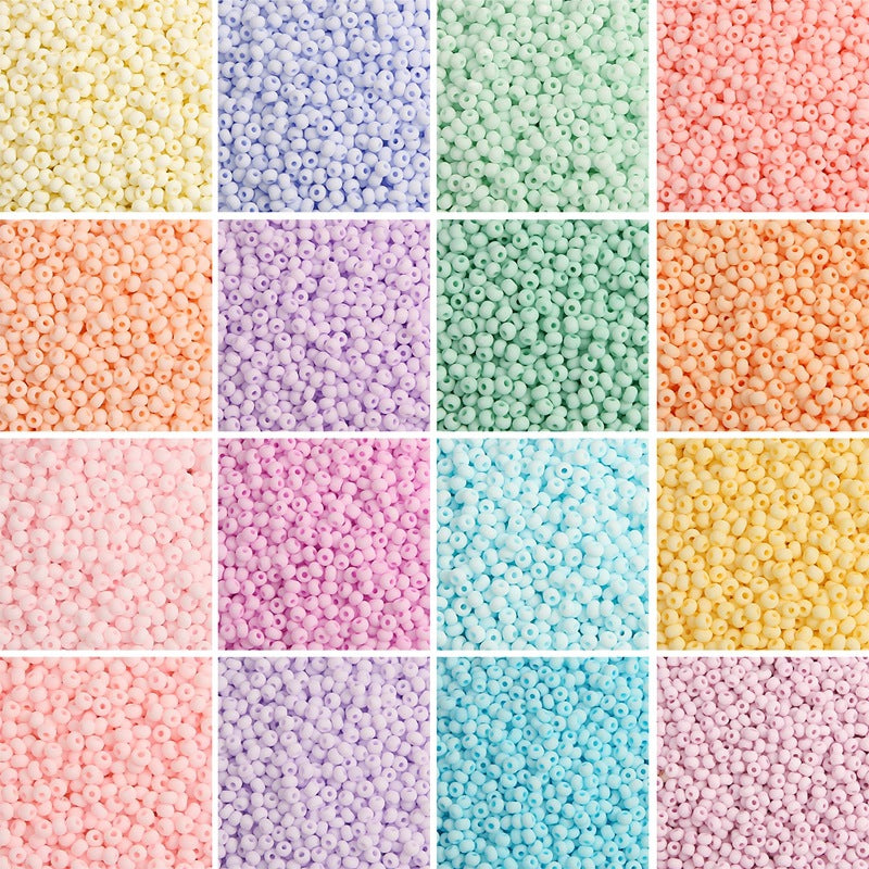 Frosted Seed Glass Beads 4mm Pastel Colors Matte Finish 320pcs 3