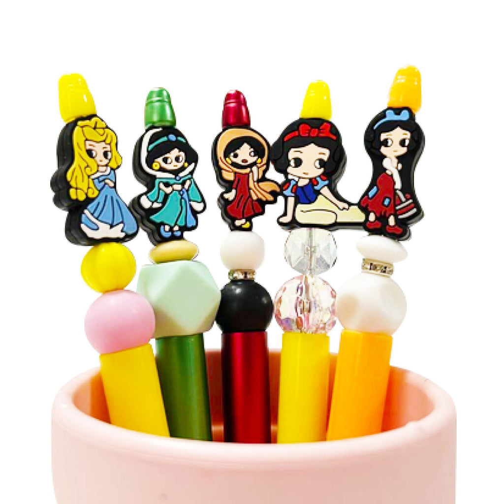 Silicone Focal Beads Cartoon Princess Sitting Pose 20pcs 3