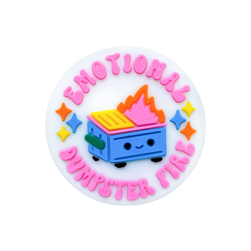 Silicone Focal Beads Emotional Dumpster Fire Text 20pcs 7