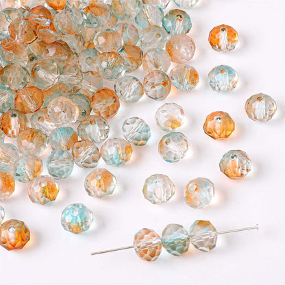 Czech Glass Beads Faceted 7 8mm Gradient Pastel Colors 50pcs 15