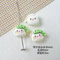 Baking Painted Teddy Bear and Flowerpot Metal Beads 15mm 10pcs 8