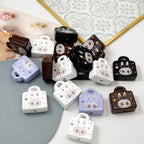 Printed Handbag Acrylic Beads 25mm Whimsical Face Star Design 50pcs