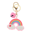 Silicone Rainbow Heart Cloud Keychain Colorful Pastel Charm 5