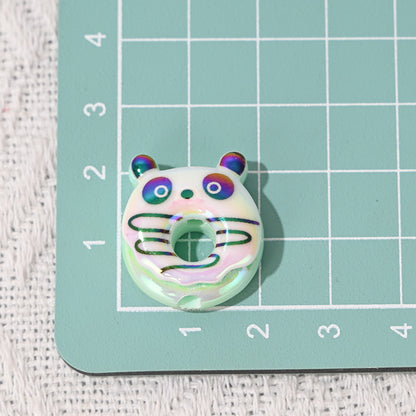 Animal Donut Resin Beads 20mm Glossy Pastel Shimmer 10pcs 11