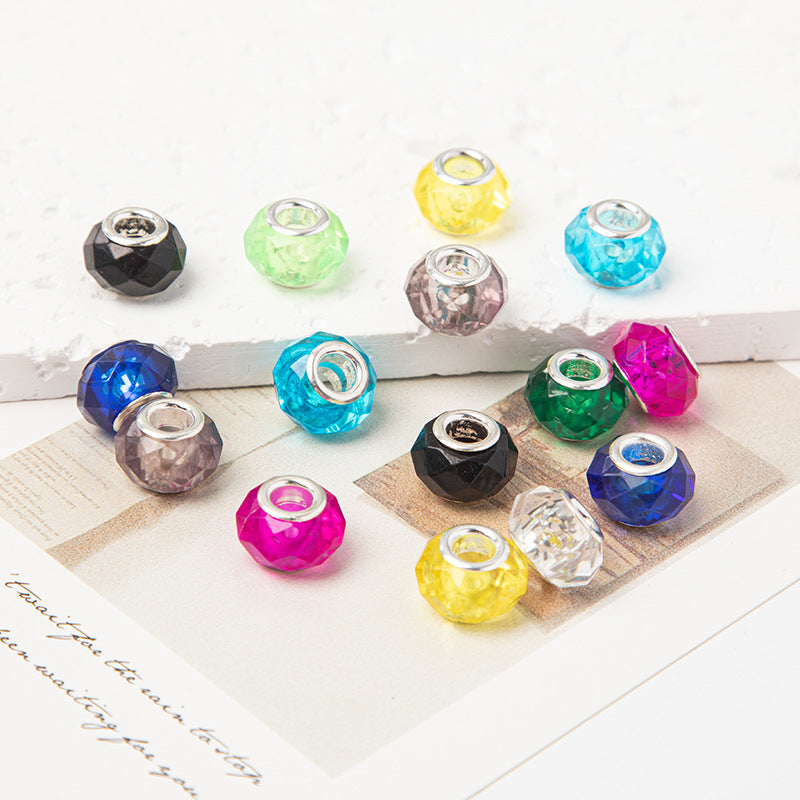 Acrylic Faceted Spacer Beads 14mm Transparent Large Hole 50pcs 4
