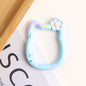 Painted Kitty Keychain Metal Zinc Alloy Floral Design 6pcs 4