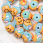 Hand Painted Acrylic Beads 16mm New Year Dog Faces 10pcs 12