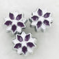 Dual Color Flower Acrylic Beads 12mm Enamel Finish 50pcs 10