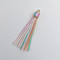 Multi Patterned PU Leather Tassel Keychain Charms 10cm 6pcs