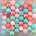 Bubblegum Beads 20mm Mint Green Pink Coral Chunky Mix 50pcs