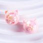 UV Plating Cute Little Cat Acrylic Beads 18mm Pastel Colors 50pcs 12