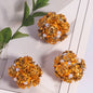 Flower Cluster Clay Beads 20mm Halloween Metallic Pearl Rhinestone 5pcs 3