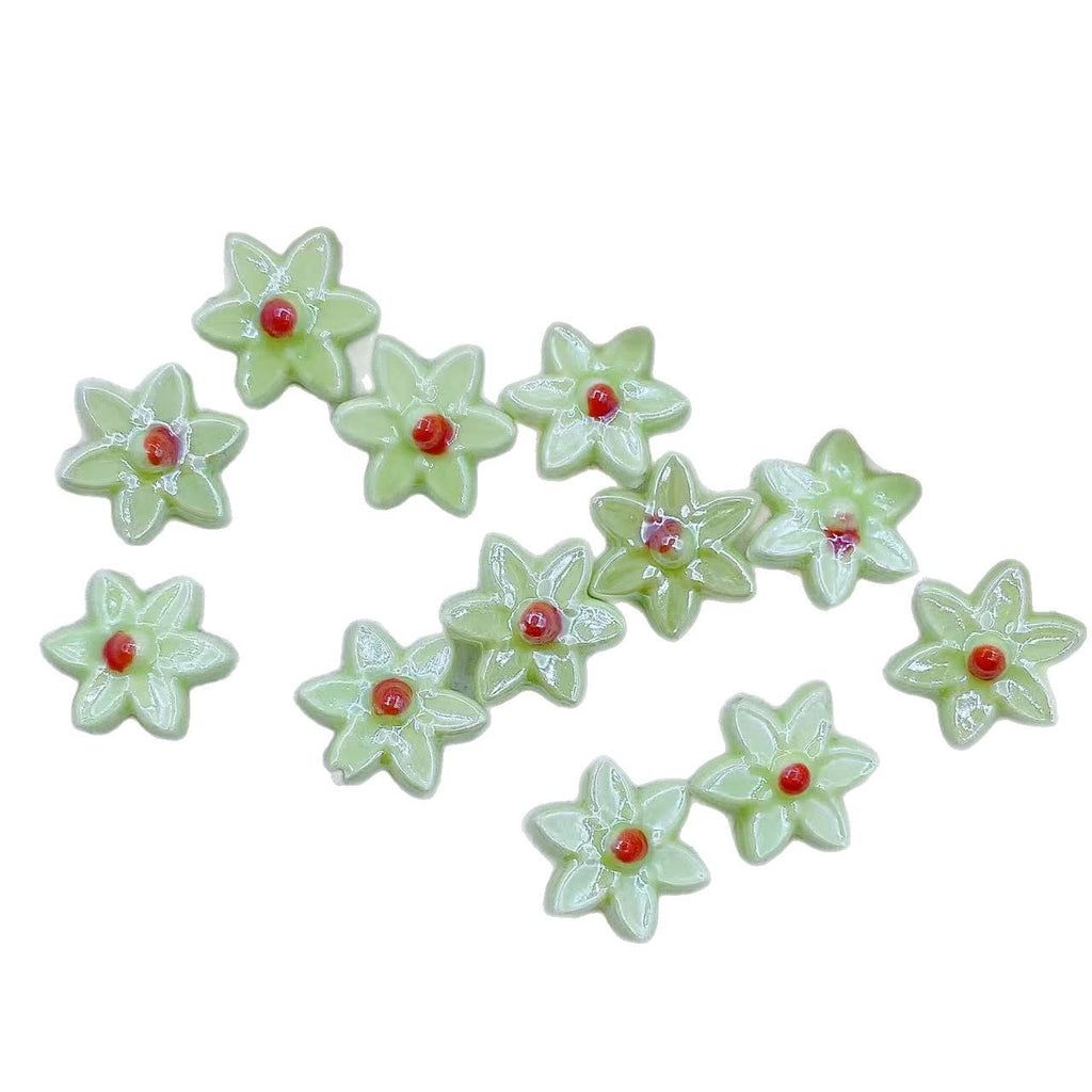 Camellia Ceramic Beads 17mm Glazed Multicolor Flower 10pcs 5