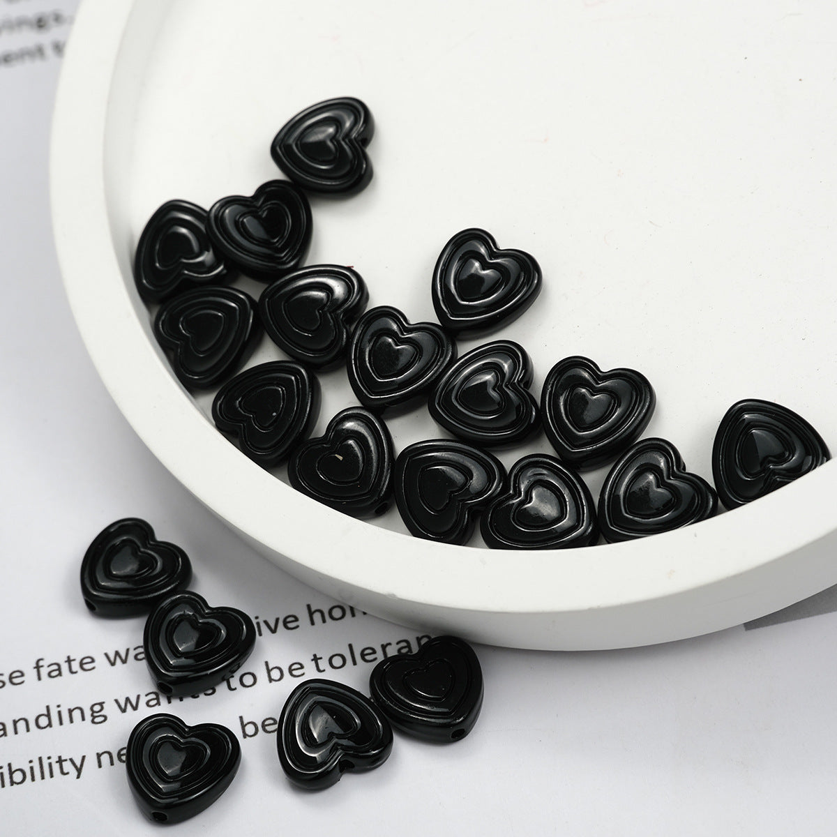 Mini Spiral Heart Acrylic Beads 11mm Colorful Mixed 50pcs 18