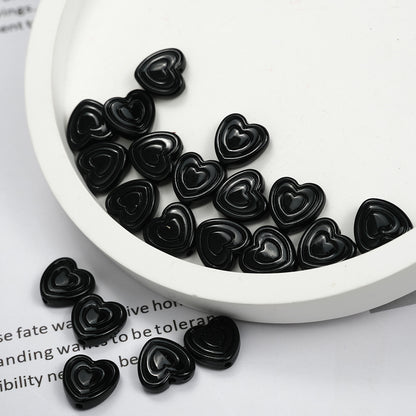 Mini Spiral Heart Acrylic Beads 11mm Colorful Mixed 50pcs 18
