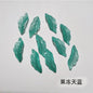 Czech Glass Beads Seaweed Leaf 14x37mm Translucent Green Blue Jasper 100pcs 25