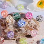 Dual Color Sprayed Ink Imitation Crackle Acrylic Beads 16mm 20pcs