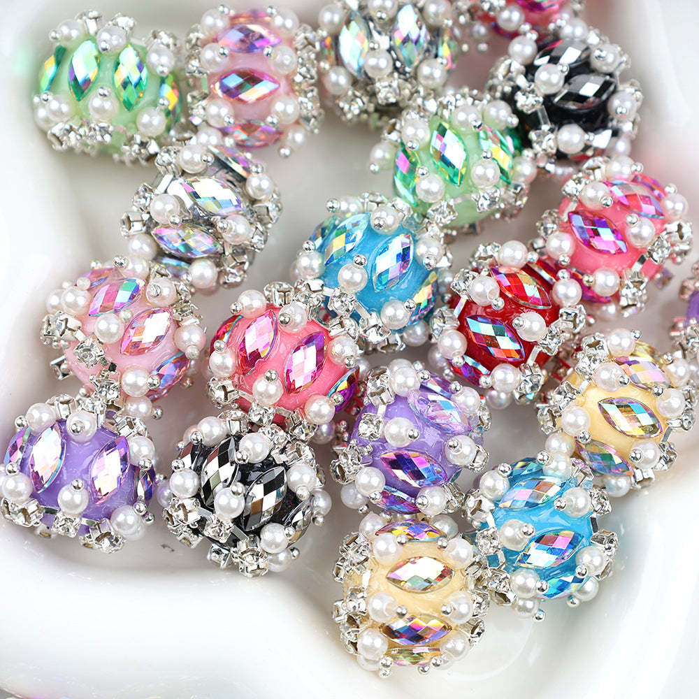 Fancy Radiant Rhinestone Beads 23mm Acrylic Chunky 5pcs 4
