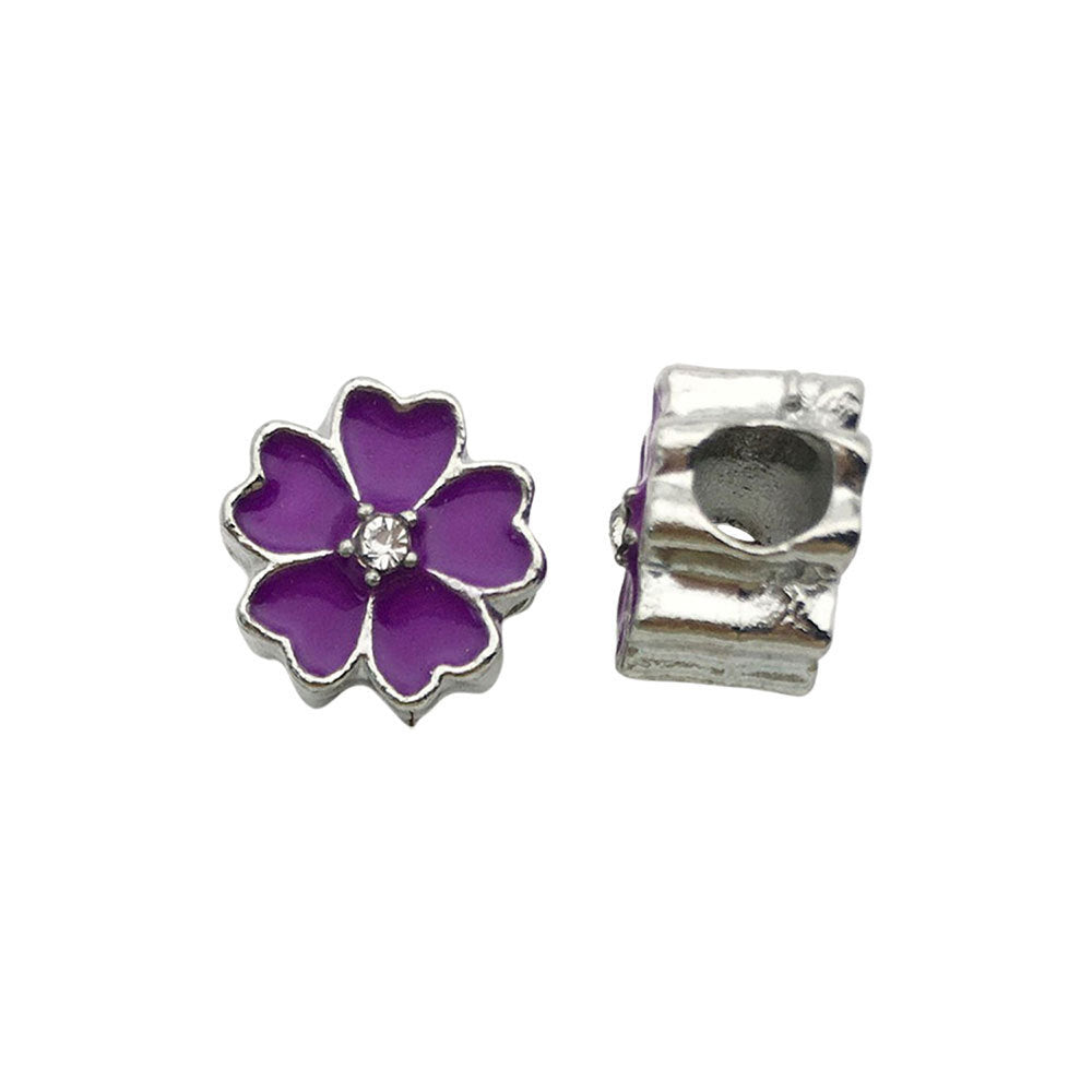 Flower Metal Beads 11mm Colorful Cherry Enamel Zinc Alloy 20pcs 9