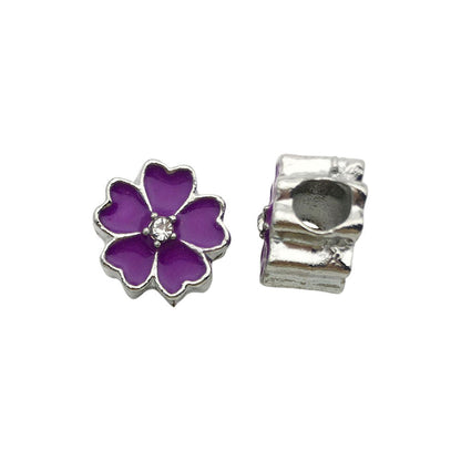 Flower Metal Beads 11mm Colorful Cherry Enamel Zinc Alloy 20pcs 9