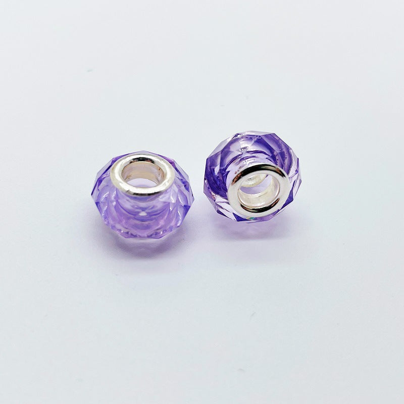 Acrylic Faceted Spacer Beads 14mm Transparent Large Hole 50pcs 11