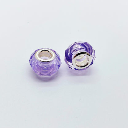 Acrylic Faceted Spacer Beads 14mm Transparent Large Hole 50pcs 11