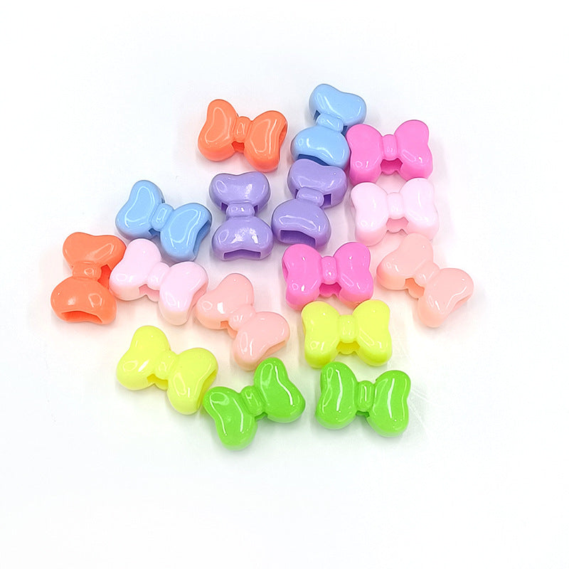 Painted Bow Acrylic Beads 15mm Macaron Cute Four-Hole 200pcs 2