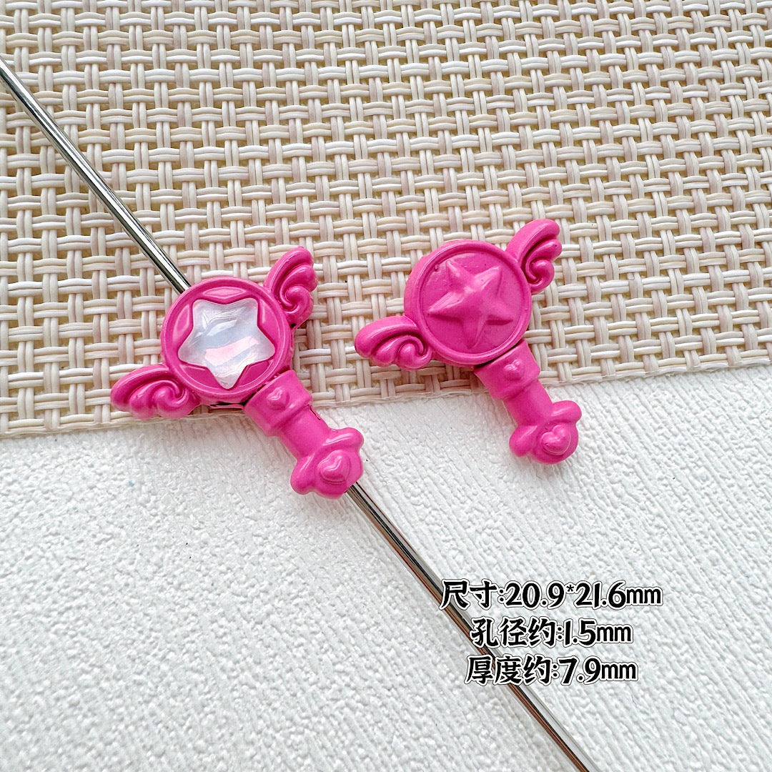 Wand Metal Beads Painted Anime Style Alloy 10pcs 20