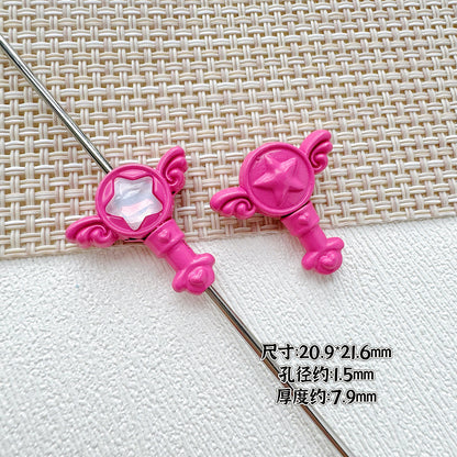 Wand Metal Beads Painted Anime Style Alloy 10pcs 20