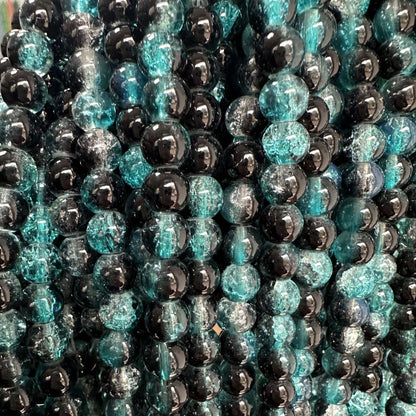 Crackle Glass Beads Round 8mm Dual Color Explosion 10 Strands 27