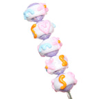 Hand Painted Floral Acrylic Beads 16mm Arrow Design 1pc 5