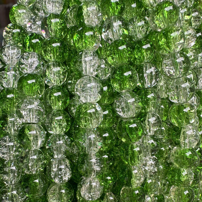 Crackle Glass Beads Round 8mm Dual Color Explosion 10 Strands 18