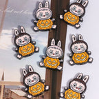 Halloween Labub Pumpkin Metal Beads 25mm Enamel Alloy 10pcs 2