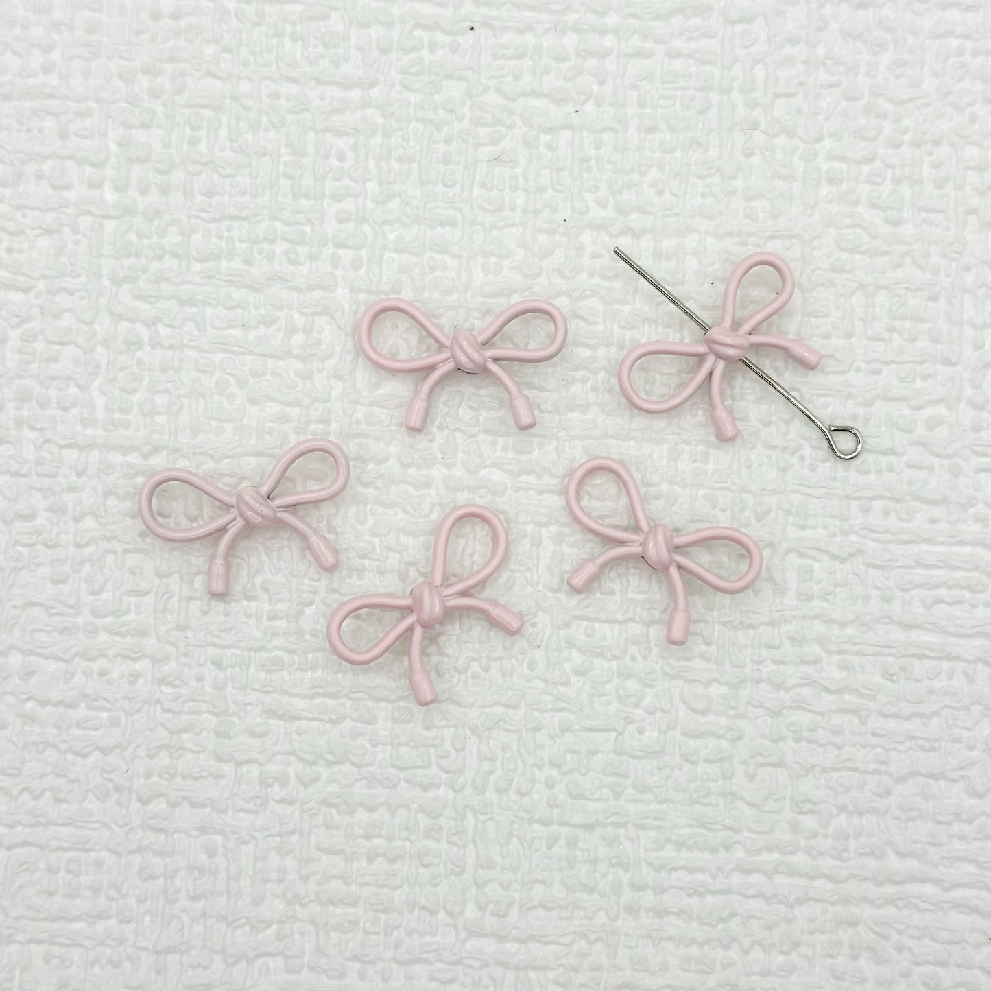 Hollow Bow Metal Beads 13x12mm Glossy Baking Painted Alloy 20pcs 15
