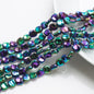 Electroplated Oblique Square Glass Beads 12mm Transparent Iridescent 20pcs 21