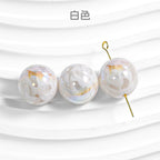 Milk Colored Marbled Resin Beads 16mm Glossy Round 20pcs 5