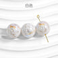 Milk Colored Marbled Resin Beads 16mm Glossy Round 20pcs 5