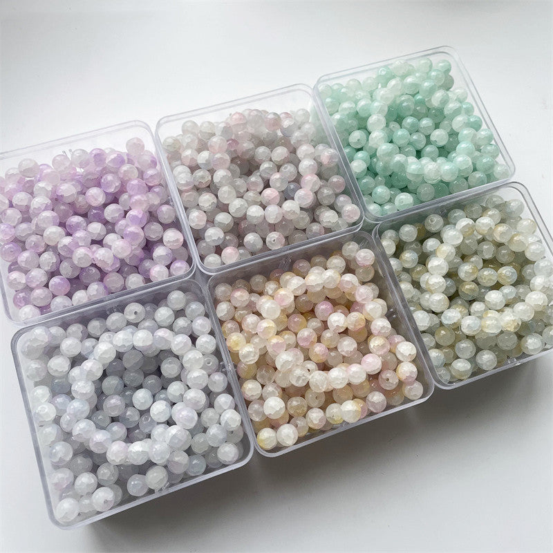 Crackle Round Glass Beads 10mm Imitation White Jade 100pcs 3