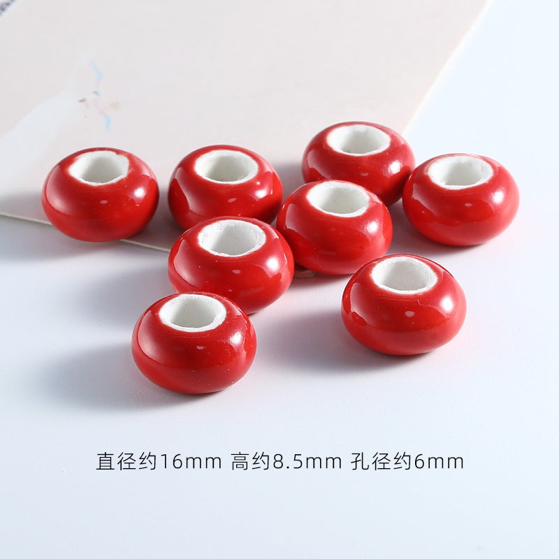 Ceramic Round Spacer Beads 16mm Solid Color 20pcs 7