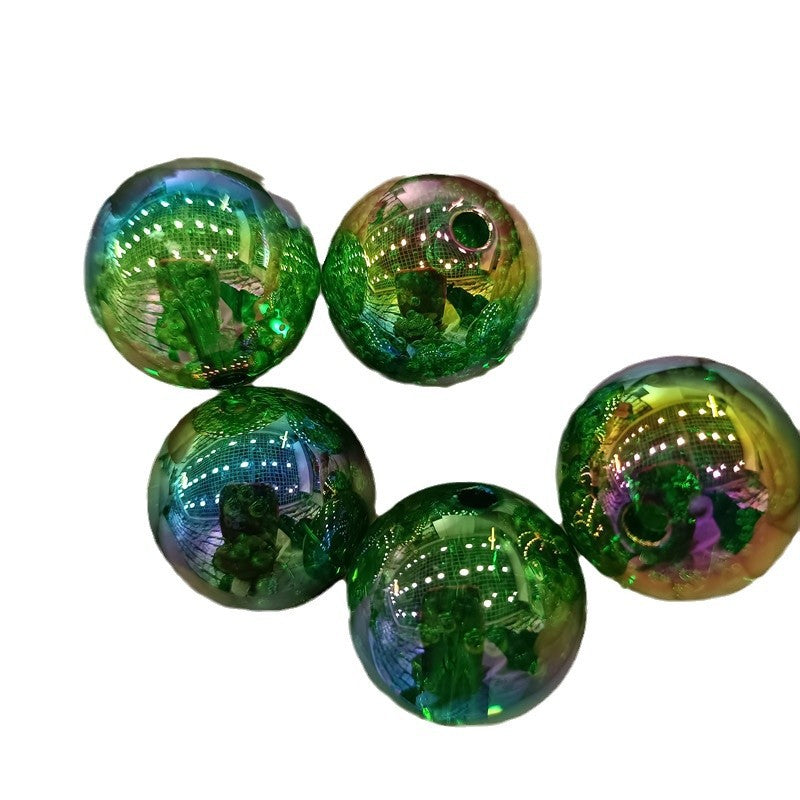 Plated Bubblegum Beads 20mm Tiny Bubble Acrylic Translucent 50pcs 5