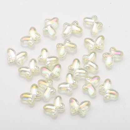 Butterfly Plated Transparent Glass Beads 10x14mm 20pcs 18