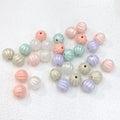 Pearl Lustre Striped Round Acrylic Beads 11mm 100pcs 5