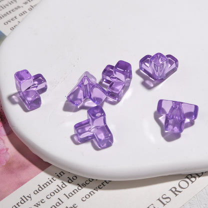 Transparent Square Acrylic Beads 9mm Tetras Colorful 30pcs 10