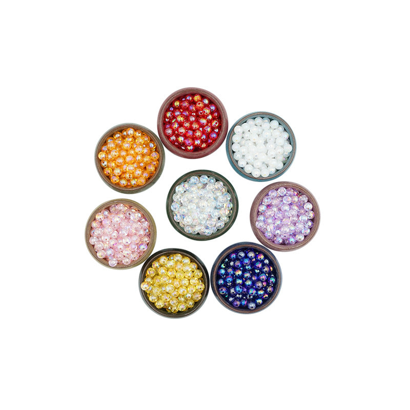 Plating Round Acrylic Beads 12mm Iridescent Transparent 550pcs 5