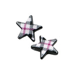 Grid Pattern Printed Star Acrylic Beads 21mm Multicolor 20pcs 2