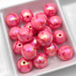 Plating Round Acrylic Beads 16mm UV Tennis Design 100pcs 6