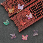 Czech Glass Butterfly Beads 11mm Translucent Pastel Gold Foil 10pcs 2