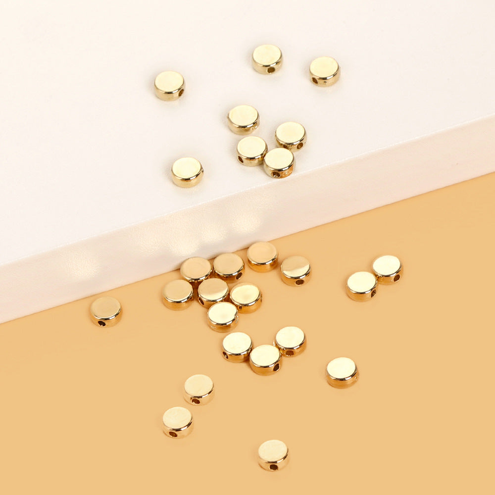 Smooth Flat Round CCB Plastic Acrylic Beads 6mm Metallic Gold 200pcs 3