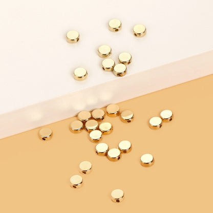 Smooth Flat Round CCB Plastic Acrylic Beads 6mm Metallic Gold 200pcs 3