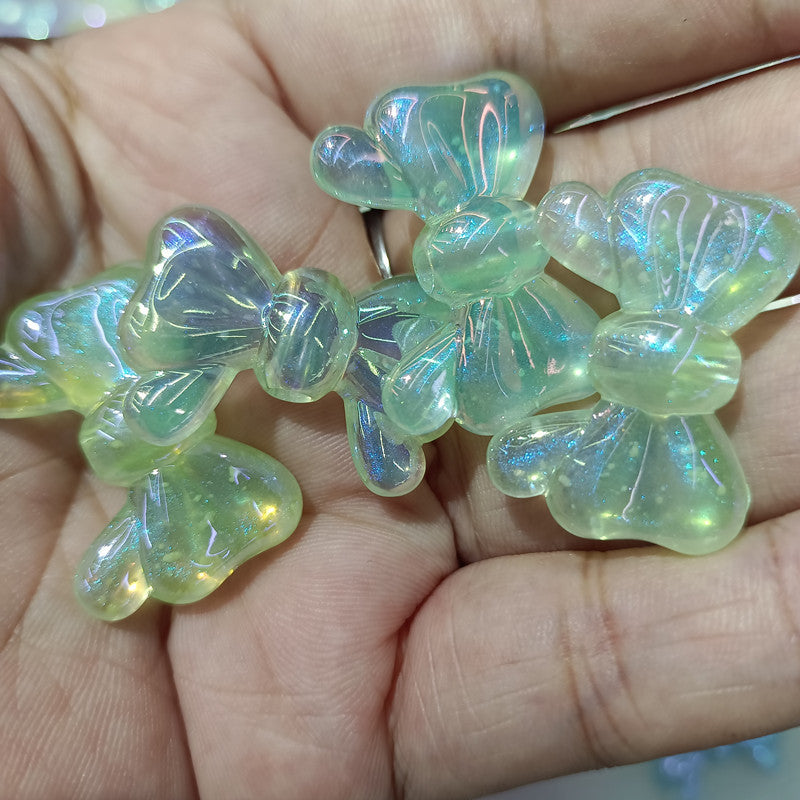 Glow Bow Acrylic Beads 20x29mm Glow In The Dark Powder 100pcs 4